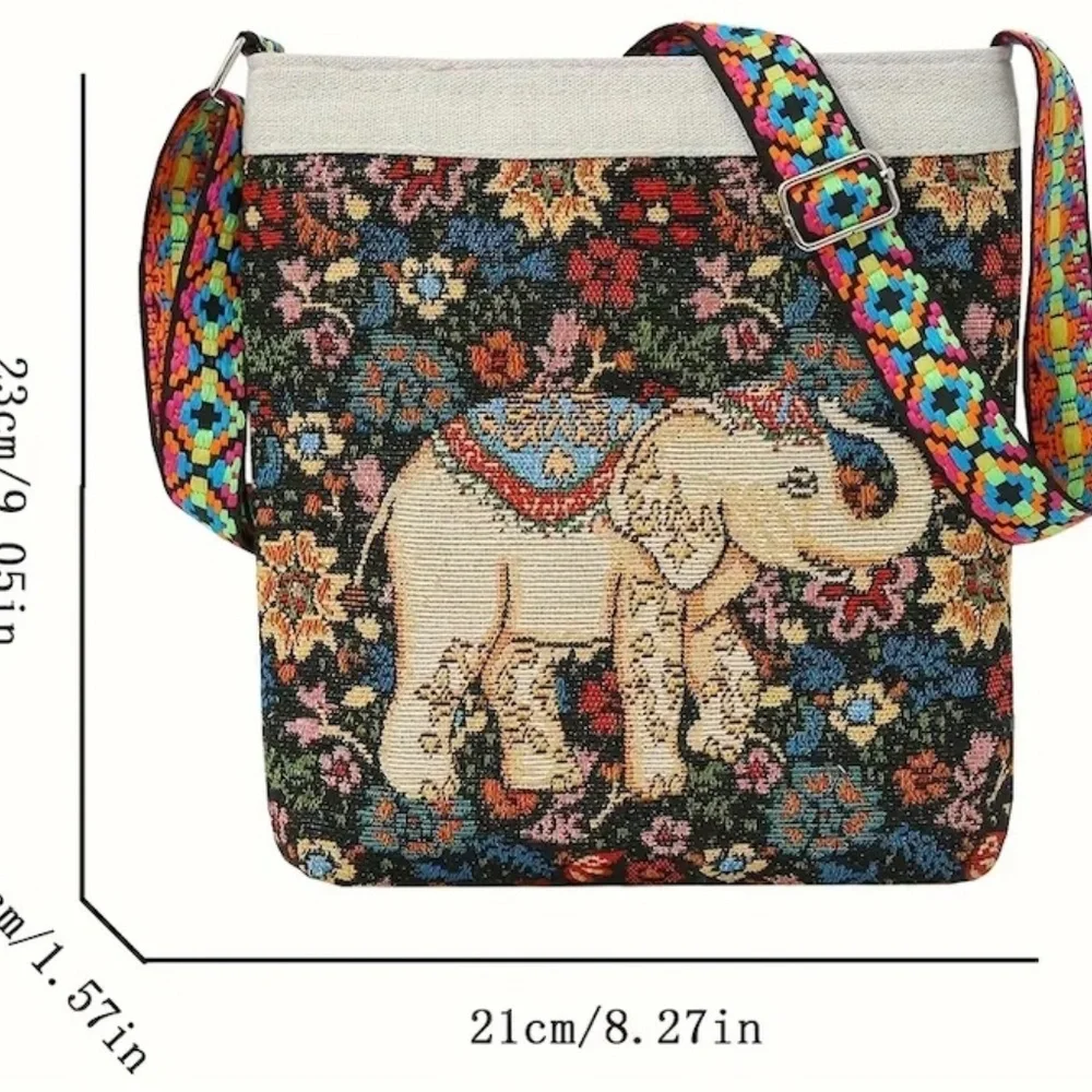 Women’s Ethnic Animal Elephant Small Cross Body Bag Purse